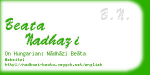 beata nadhazi business card