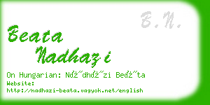 beata nadhazi business card